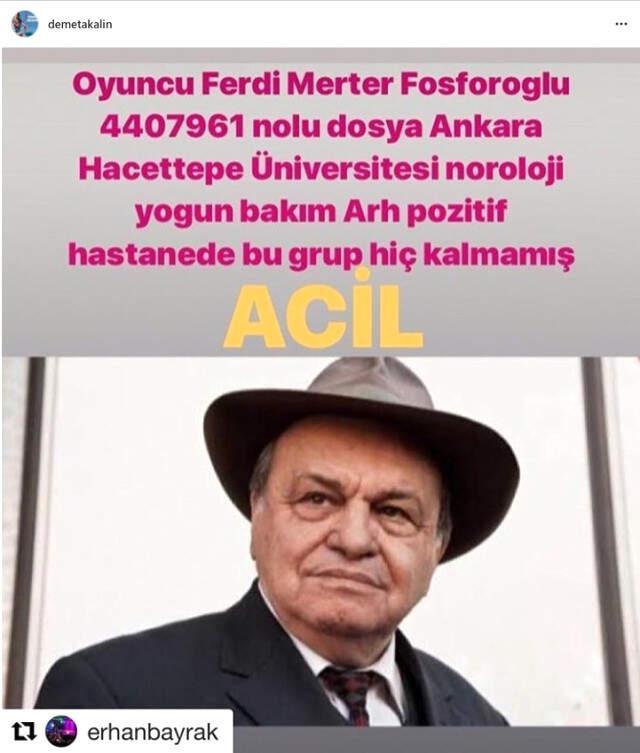 Yoğun Bakımda Olan Ferdi Merter Fosforoğlu'nu, Kiralık Aşk Oyuncuları Unutmadı! Oyuncu İçin Kan Çağrısı Yaptılar