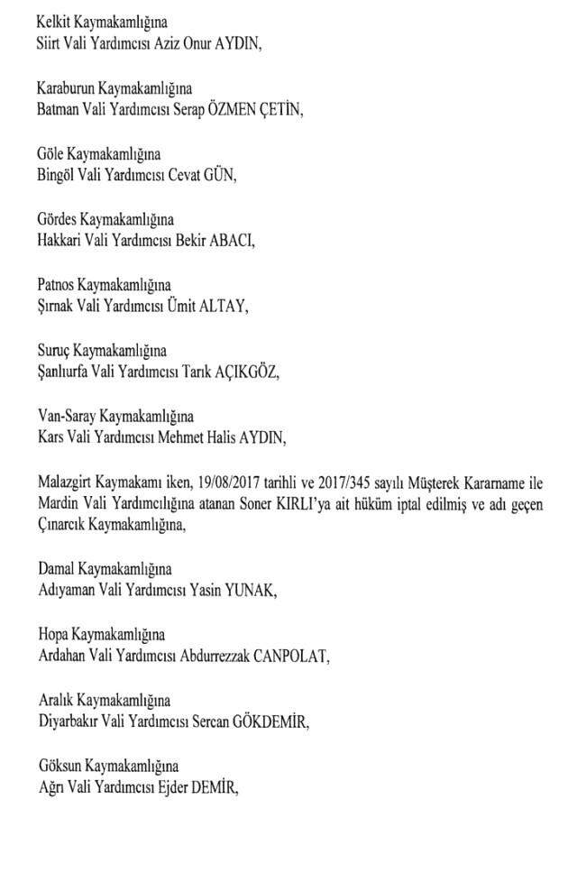 Cumhurbaşkanlığı Kararı ile 471 Mülki İdare Amirinin Yeri Değişti Cumhurbaşkanlığı Kararı ile 471 Mülki İdare Amirinin Yeri Değişti
