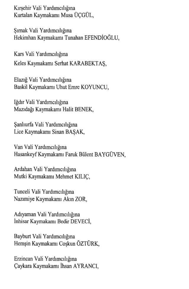 Cumhurbaşkanlığı Kararı ile 471 Mülki İdare Amirinin Yeri Değişti Cumhurbaşkanlığı Kararı ile 471 Mülki İdare Amirinin Yeri Değişti