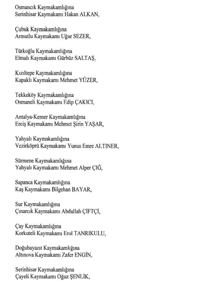 Cumhurbaşkanlığı Kararı ile 471 Mülki İdare Amirinin Yeri Değişti Cumhurbaşkanlığı Kararı ile 471 Mülki İdare Amirinin Yeri Değişti