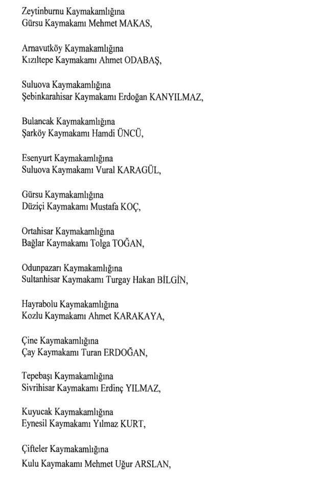 Cumhurbaşkanlığı Kararı ile 471 Mülki İdare Amirinin Yeri Değişti Cumhurbaşkanlığı Kararı ile 471 Mülki İdare Amirinin Yeri Değişti