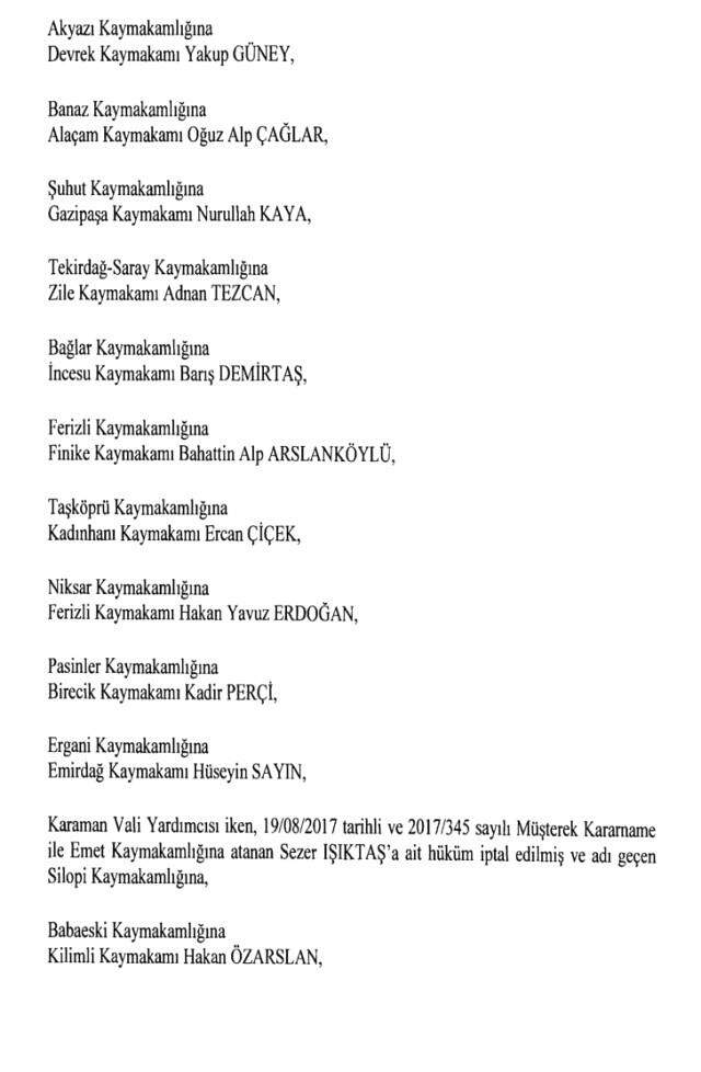 Cumhurbaşkanlığı Kararı ile 471 Mülki İdare Amirinin Yeri Değişti Cumhurbaşkanlığı Kararı ile 471 Mülki İdare Amirinin Yeri Değişti