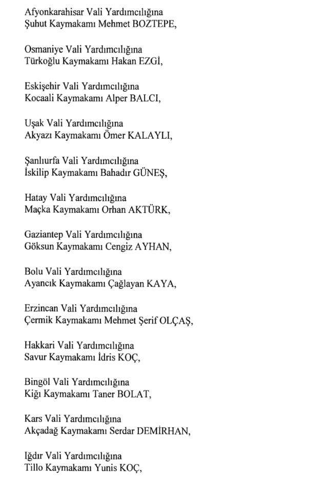 Cumhurbaşkanlığı Kararı ile 471 Mülki İdare Amirinin Yeri Değişti Cumhurbaşkanlığı Kararı ile 471 Mülki İdare Amirinin Yeri Değişti