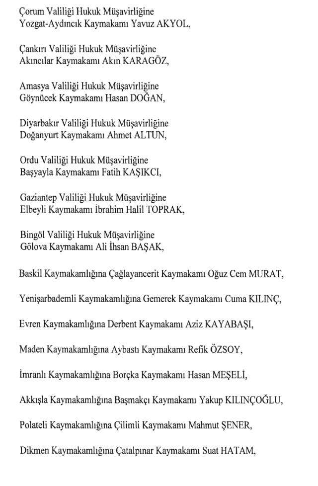 Cumhurbaşkanlığı Kararı ile 471 Mülki İdare Amirinin Yeri Değişti Cumhurbaşkanlığı Kararı ile 471 Mülki İdare Amirinin Yeri Değişti