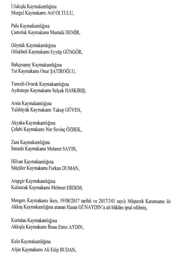 Cumhurbaşkanlığı Kararı ile 471 Mülki İdare Amirinin Yeri Değişti Cumhurbaşkanlığı Kararı ile 471 Mülki İdare Amirinin Yeri Değişti