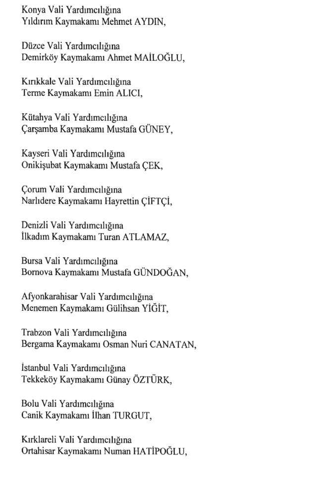 Cumhurbaşkanlığı Kararı ile 471 Mülki İdare Amirinin Yeri Değişti Cumhurbaşkanlığı Kararı ile 471 Mülki İdare Amirinin Yeri Değişti