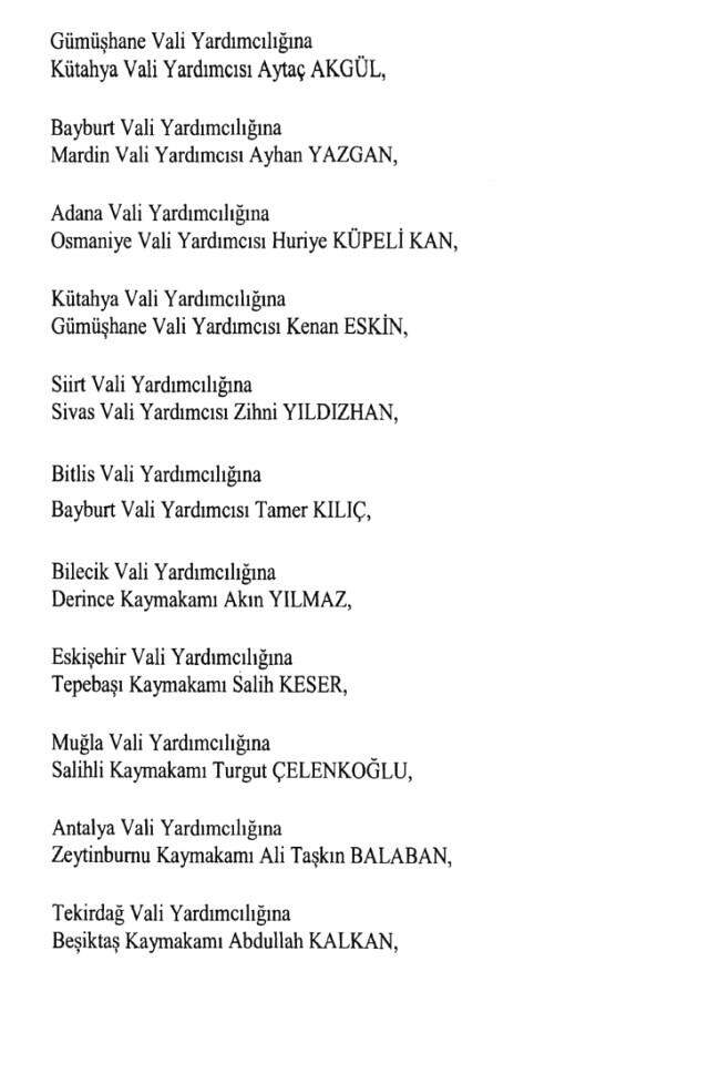 Cumhurbaşkanlığı Kararı ile 471 Mülki İdare Amirinin Yeri Değişti Cumhurbaşkanlığı Kararı ile 471 Mülki İdare Amirinin Yeri Değişti