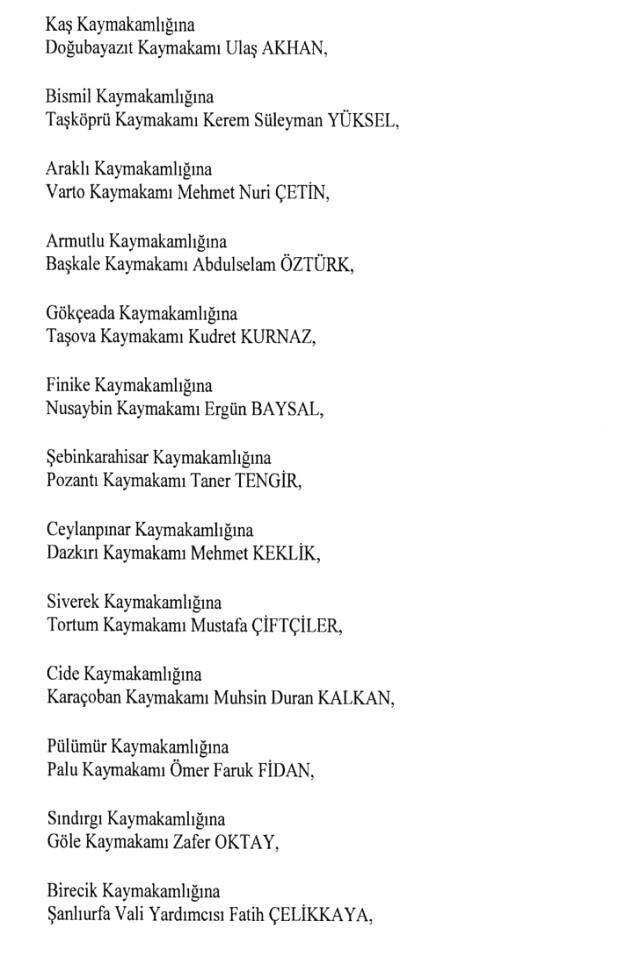 Cumhurbaşkanlığı Kararı ile 471 Mülki İdare Amirinin Yeri Değişti Cumhurbaşkanlığı Kararı ile 471 Mülki İdare Amirinin Yeri Değişti