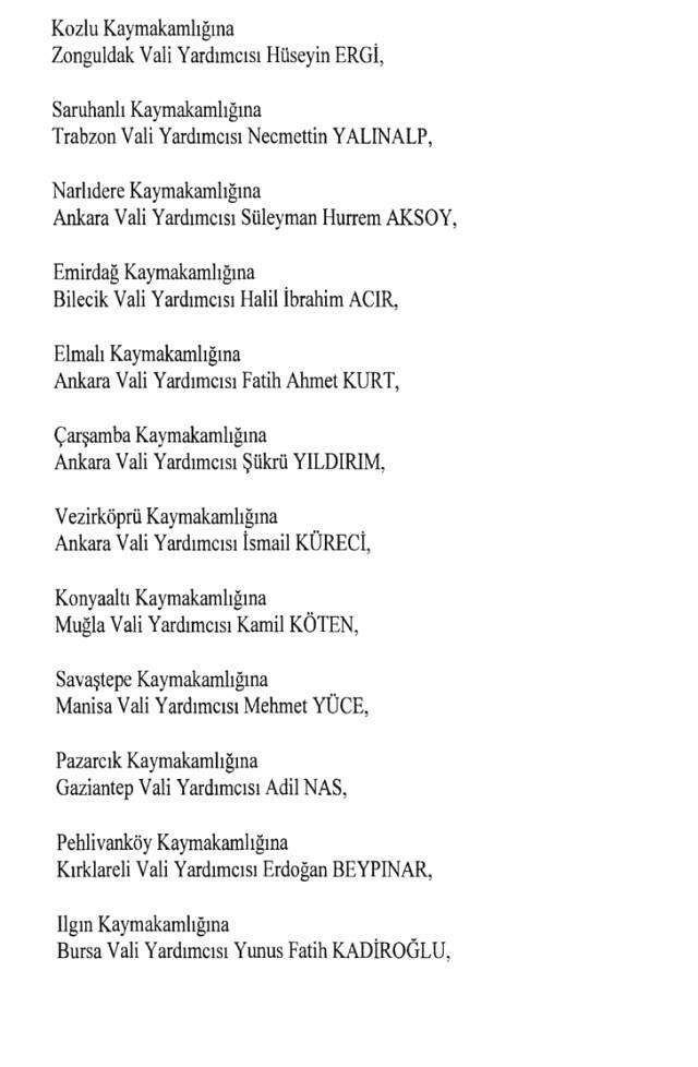 Cumhurbaşkanlığı Kararı ile 471 Mülki İdare Amirinin Yeri Değişti Cumhurbaşkanlığı Kararı ile 471 Mülki İdare Amirinin Yeri Değişti