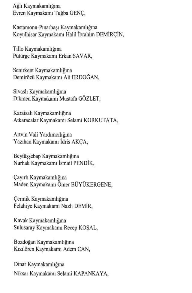 Cumhurbaşkanlığı Kararı ile 471 Mülki İdare Amirinin Yeri Değişti Cumhurbaşkanlığı Kararı ile 471 Mülki İdare Amirinin Yeri Değişti