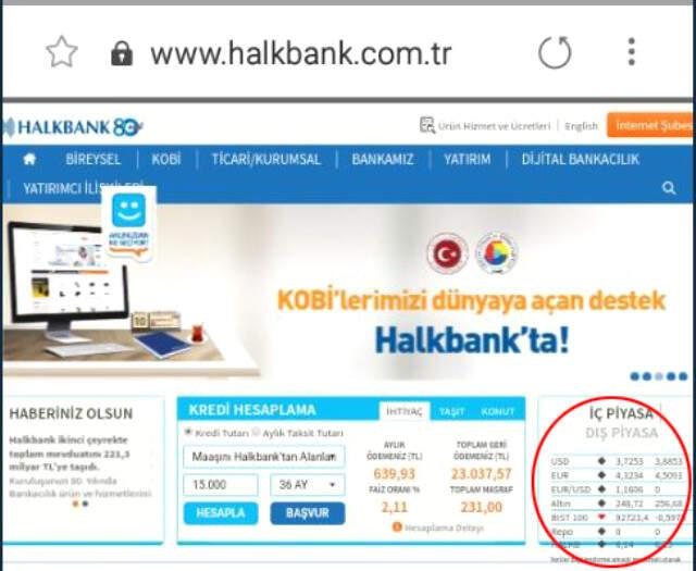 Halkbank'tan Şaşırtan Kur Oranı: Dolar 3,72, Euro 4,32