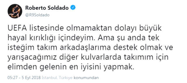 Fenerbahçeli Roberto Soldodo: Bana Kulüp Bulun Fenerbahçeli Roberto Soldado: Bana Kulüp Bul