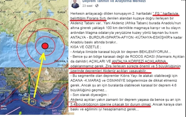 Ahmet Yakut İsimli Vatandaş, Antalya Depremini 24 Saat Önceden Bildi