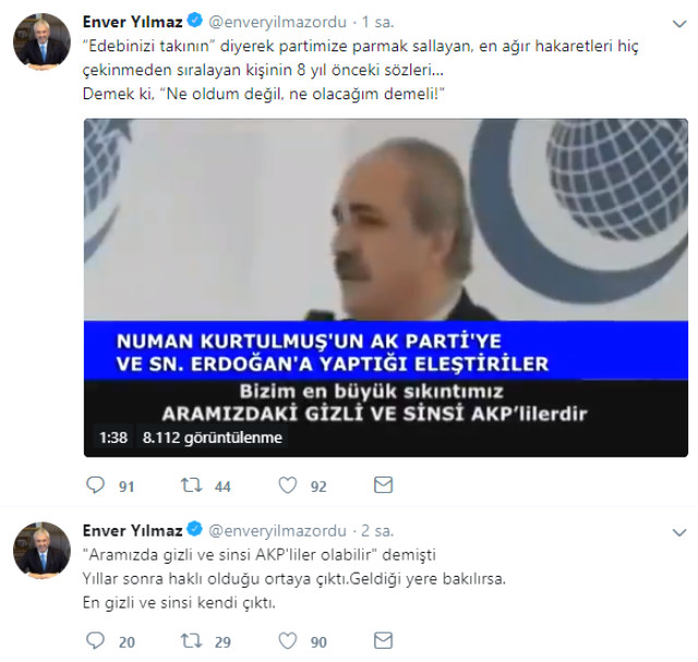 AK Parti'li Ordu Büyükşehir Belediye Başkanı Enver Yılmaz Görevden Alındı