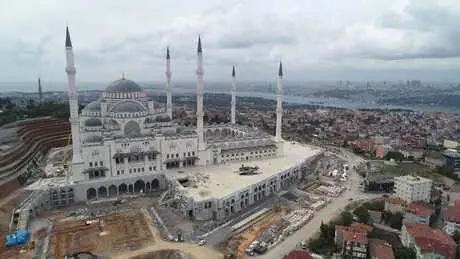 Çamlıca Camii İnşaatında Sona Gelindi, Mabet Havadan Görüntülendi