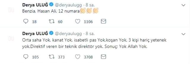 Derya Uluğ'dan Fenerbahçe İsyanı! Şarkıcı Derya Uluğ, Maçı Kazanamayan Fenerbahçe'ye İsyan Etti