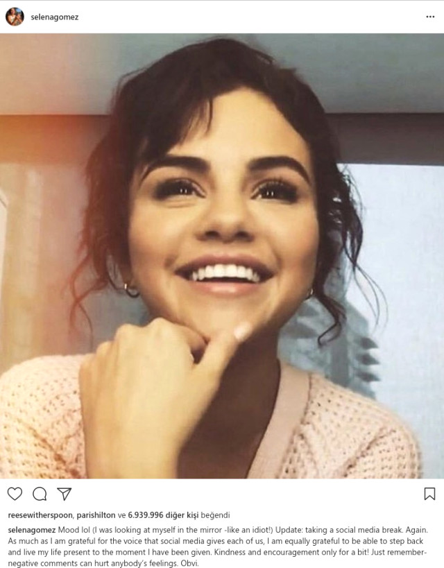 Dünyaca Ünlü Şarkıcı Selena Gomez, Yapılan Olumsuz Yorumlardan İncindiği İçin Instagram'a Yine Veda Etti