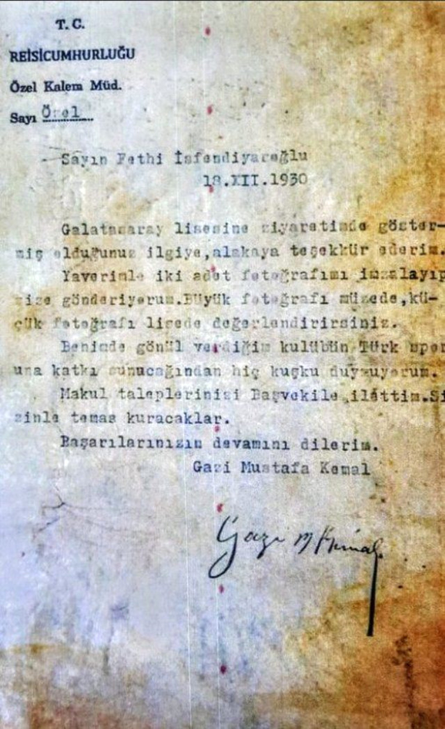 Atatürk'ün Gönderdiği İddia Edilen Galatasaray Mektubu Sahte Çıktı