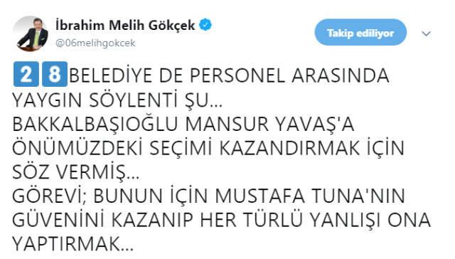 Melih Gökçek'ten Ankara Büyükşehir Belediye Başkanı Tuna'ya: Seni İnsan Yüzüne Çıkamaz Hale Getiririm