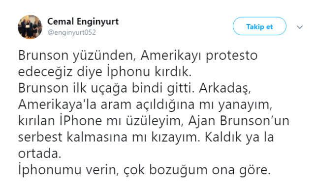 MHP Milletvekili Enginyurt'tan Brunson Tepkisi: IPhone'umu Geri Verin