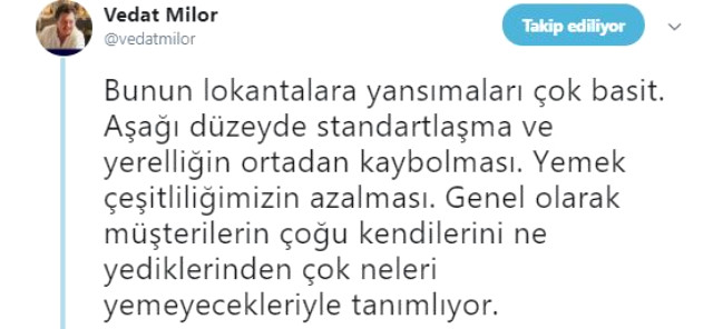 Vedat Milor, Türk Lokantalarına İsyan Etti: Artık Paylaşmayacağım
