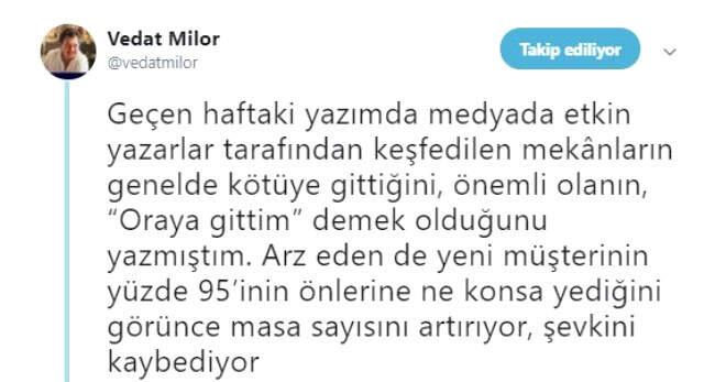 Vedat Milor, Türk Lokantalarına İsyan Etti: Artık Paylaşmayacağım