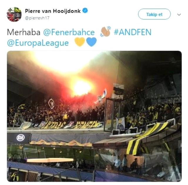 Sarı-Lacivertlilerin Efsane Futbolcularından Hooijdonk, Anderlecht-Fenerbahçe Maçını Tribünden Takip Etti