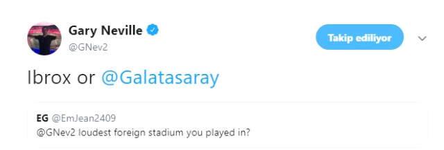 Manchester United'ın Eski Futbolcusu Garry Neville, Ali Sami Yen Stadını Unutamıyor!
