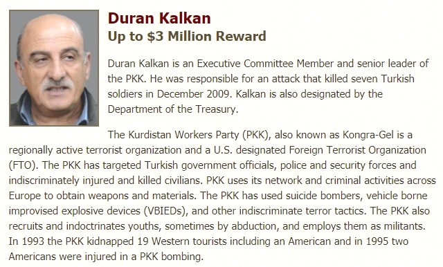 ABD, PKK'nın 3 Tepe İsminin Yakalanması İçin Harekete Geçti