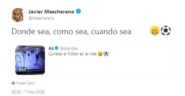 Ünlü Futbolcu Mascherano, Balona Röveşata Çeken Adama Bayıldı