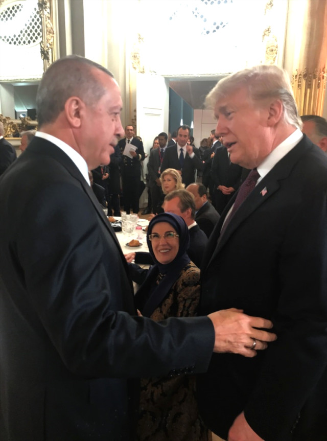 Cumhurbaşkanı Erdoğan, Paris'te ABD Başkanı Trump ile Görüştü