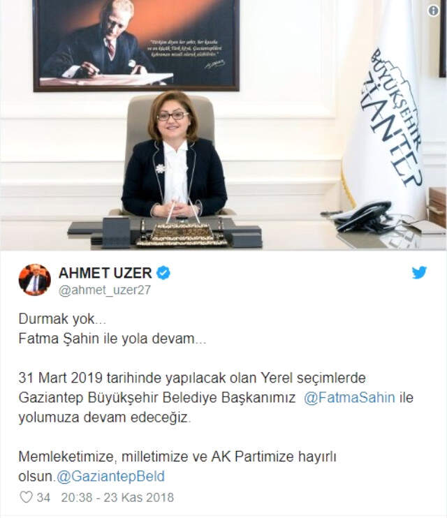 AK Parti'nin Gaziantep Büyükşehir Belediye Başkan Adayı Belli Oldu AK Parti'nin Gaziantep Büyükşehir Belediye Başkan Adayı Belli Oldu