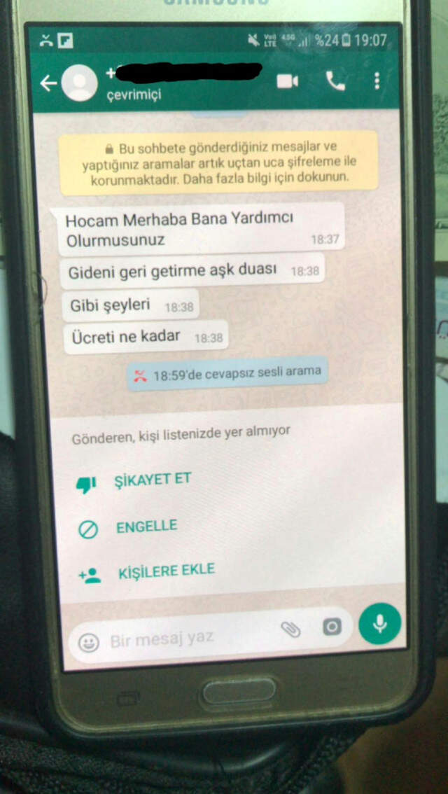 Kesira' Lakaplı Büyücünün WhatsApp Mesajları Ortaya Çıktı! 'Kesira' Lakaplı Büyücünün WhatsApp Mesajları Ortaya Çıktı!