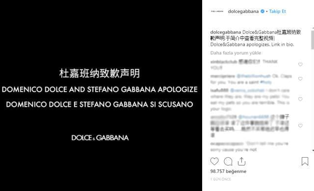  <a class='keyword-sd' href='/dolce-gabbana/' title='Dolce & Gabbana'>Dolce & Gabbana</a>'nın Patronları Çin'den Özür Diledi!