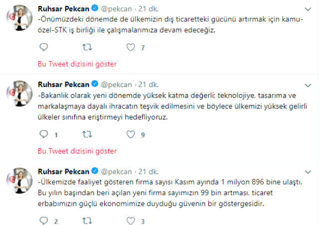 Bakan Pekcan: Cumhuriyet Tarihinin En Yüksek Kasım Ayı <a class='keyword-sd' href='/ihracat/' title='İhracat'>İhracat</a> Değerine Ulaştık