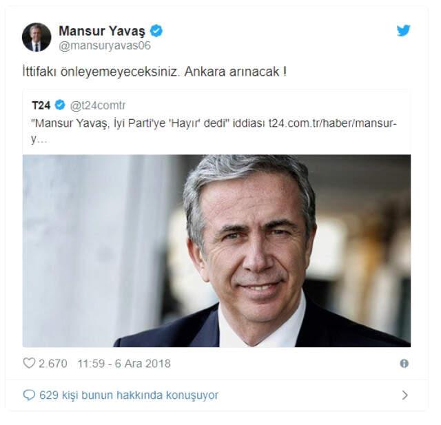 Yavaş'ın 'İttifakı Önleyemeyeceksiniz' Diye Tepki Gösterdiği İddianın Sahibi, İYİ Partili Paçacı'ymış