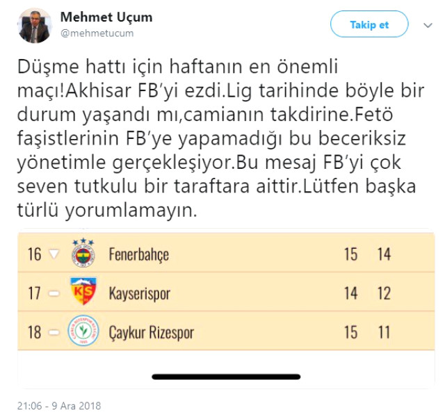 Cumhurbaşkanı Başdanışmanı: FETÖ'nün Fenerbahçe'ye Yapamadığı, Bu Beceriksiz Yönetimle Gerçekleşiyor