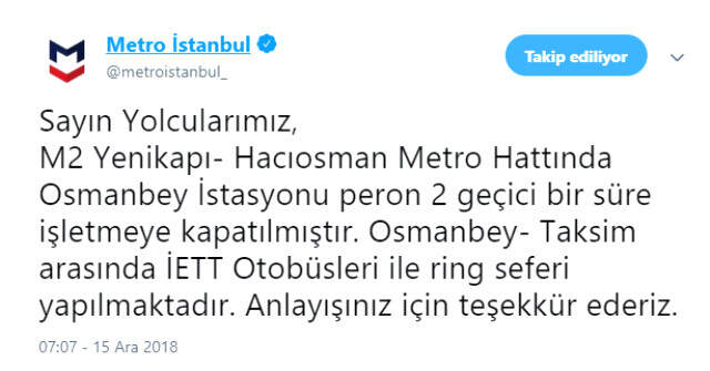 Osmanbey'de Bir Kişi Raylara Atlayarak İntihar Etti, Metro Seferleri Normale Döndü