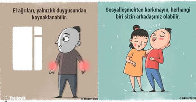 Vücudumuzun Çeşitli Bölgelerindeki Ağrıların Psikolojik Sebeplerini Gösteren 9 Çizim