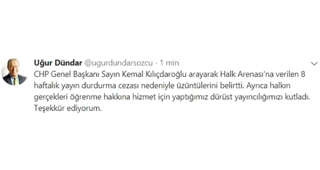 Halk Arenası'na Kemal Kılıçdaroğlu'ndan Destek Mesajı Geldi