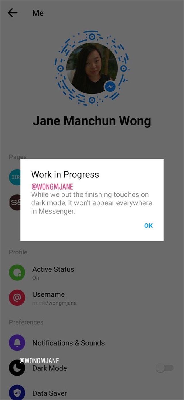 Facebook Messenger İçin Karanlık Mod Özelliği Test Edilmeye Başlandı