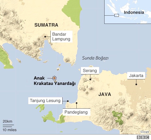 Anak Krakatau Yanardağı: Uydu Fotoğrafları Yıkımı Gösterdi