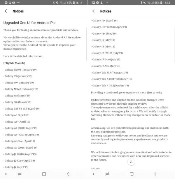 Samsung, Android 9 Pie Takvimini Güncelledi: Birçok Cihazın Güncellemesi Öne Çekildi