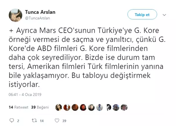 Bir Sinema Eleştirmenine Göre Mars Group, ABD Yapımlarının Daha Fazla İzlenmesini İstiyor