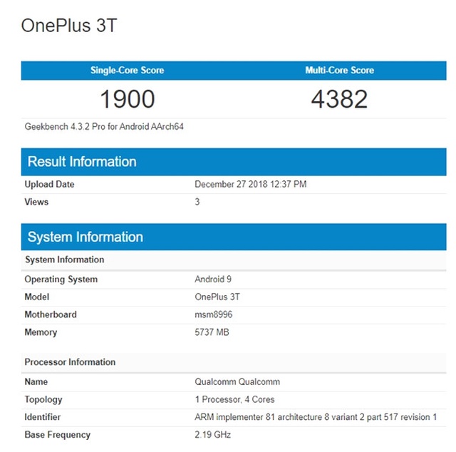 Oneplus 3 ve 3t'nin Android Pie Testleri Başladı