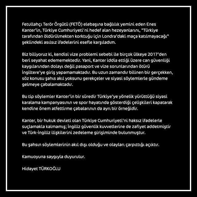 TBF Başkanı Hidayet Türkoğlu'ndan FETÖ'cü Enes Kanter'e Sert Tepki TBF Başkanı Hidayet Türkoğlu'ndan FETÖ'cü Enes Kanter'e Sert Tepki