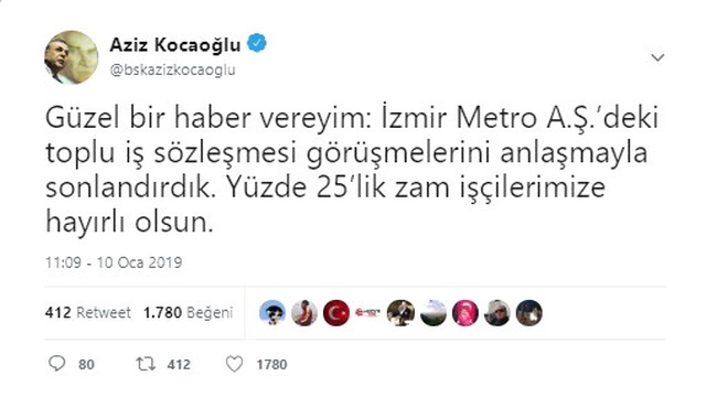 İzmir Büyükşehir Belediyesi ile Demiryol-İş Sendikası, Toplu İş Sözleşmesi İmzaladı