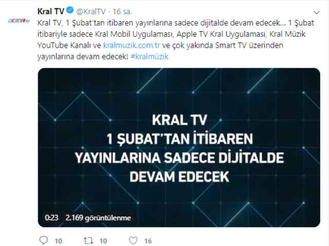 Türkiye'nin İlk Video Müzik Kanalı Kral TV, 1 Şubat'ta Yayın Hayatına Son Verecek