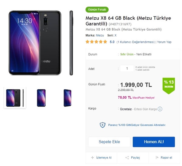 Meizu X8'in Türkiye Satış Fiyatı Belli Oldu