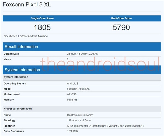 Google Pixel 3 Lite Xl, Snapdragon 710 ile Geekbench'te Görüntülendi